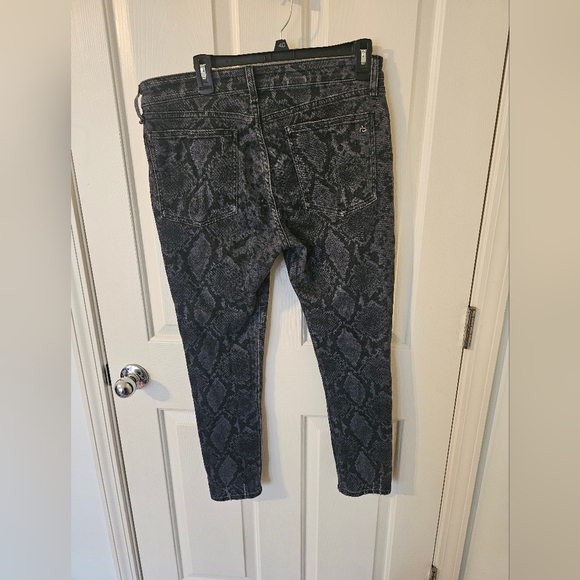 Rag And Bone Snake Skin Womens Cate Mid Rise Ankle Skinny Jeans Size 31 Stretchy - Picture 3 of 6